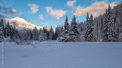 Mount Hood, Oregon During A Winter Sunset © Wasim