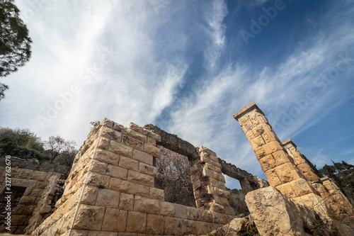 The ruins and structures of the sattaf Nature Reserve in the Jerusalem Forest. sataf was a Palestinian village in the Jerusalem Subdistrict depopulated during the 1948 Arab–Israeli War. photo