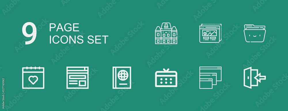 Fototapeta premium Editable 9 page icons for web and mobile
