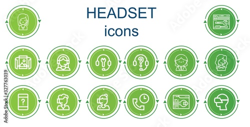 Editable 14 headset icons for web and mobile