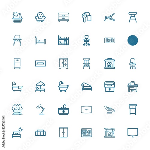Editable 36 furniture icons for web and mobile © Nadir