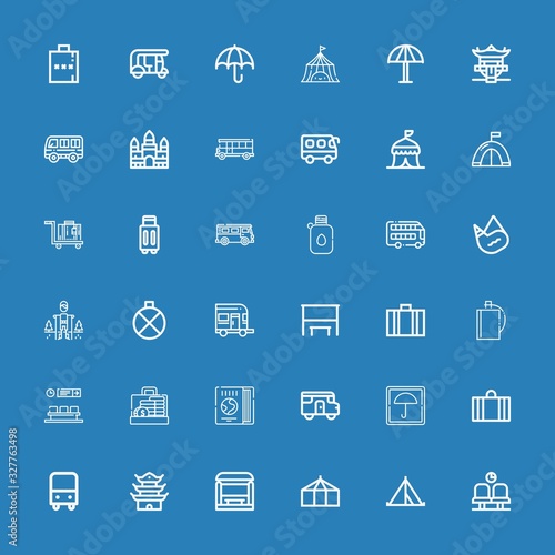 Editable 36 tourist icons for web and mobile
