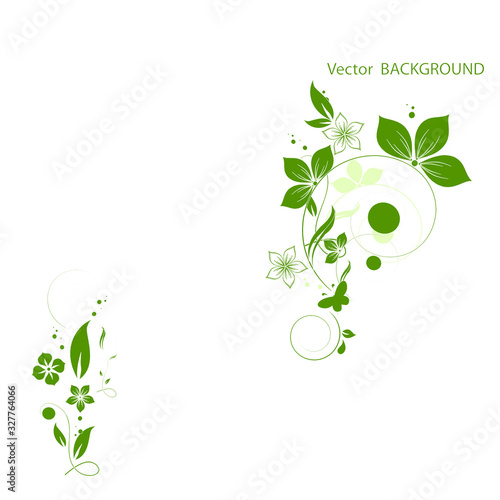 Green flowers background for your text