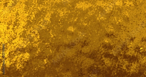 Golden wave liquid background. Glamour satin lava texture 3D rendering 3D illustration