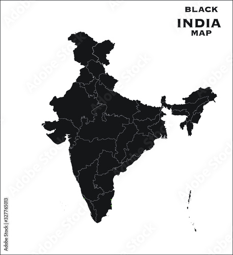 Black map of India new India map 2020