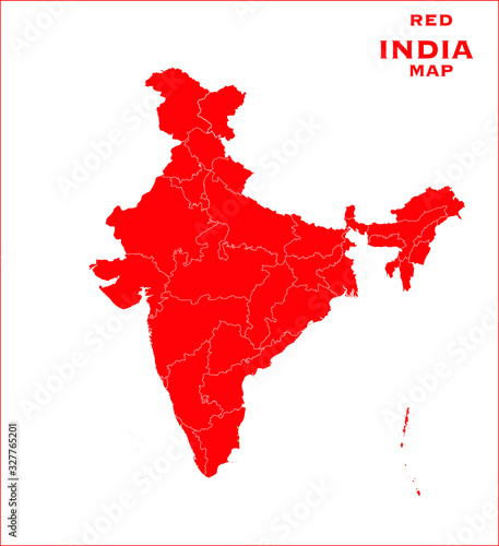 Red map of India new India map 2020