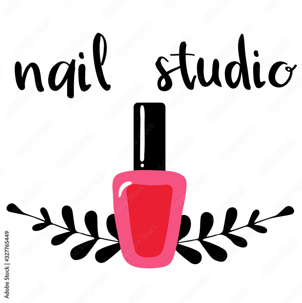 Vector logotype design for nail salon, studio, bar, spa, boutique. Nail