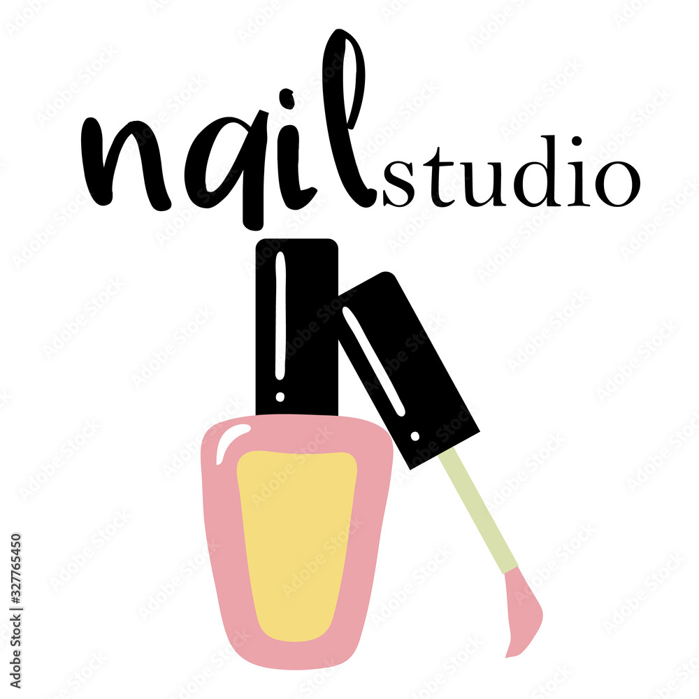 Vector logotype design for nail salon, studio, bar, spa, boutique. Nail