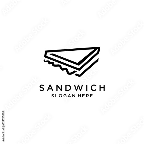 logo Sandwich isolated on clean background. Sandwich icon concept drawing icon in modern style. Vector illustration, Sandwich line icon. Lunch, snack, toast. Food concept. Vector illustration 