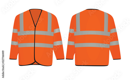 Orange safety jacket. vector illustration