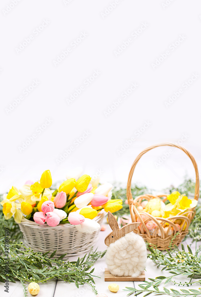 easter decoration on whie background