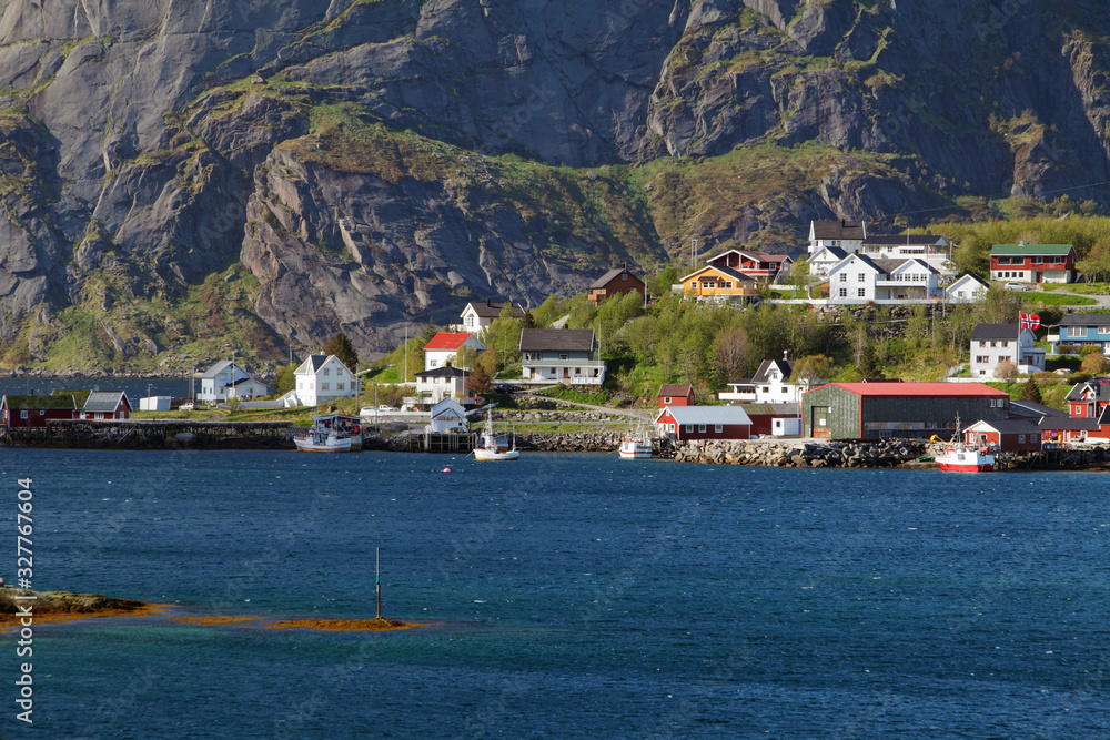 Norway village with mountain - Lofoten, Reine