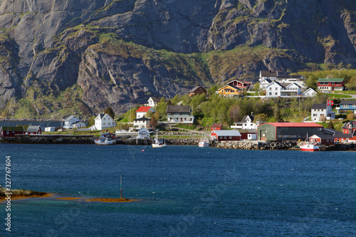 Norway village with mountain - Lofoten, Reine