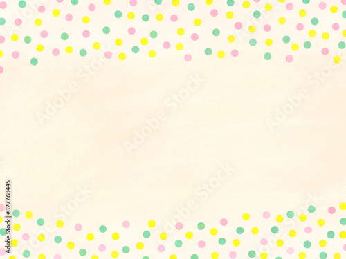 ピンクとグリーンとイエローの水玉背景 ベージュ Stock Illustration Adobe Stock