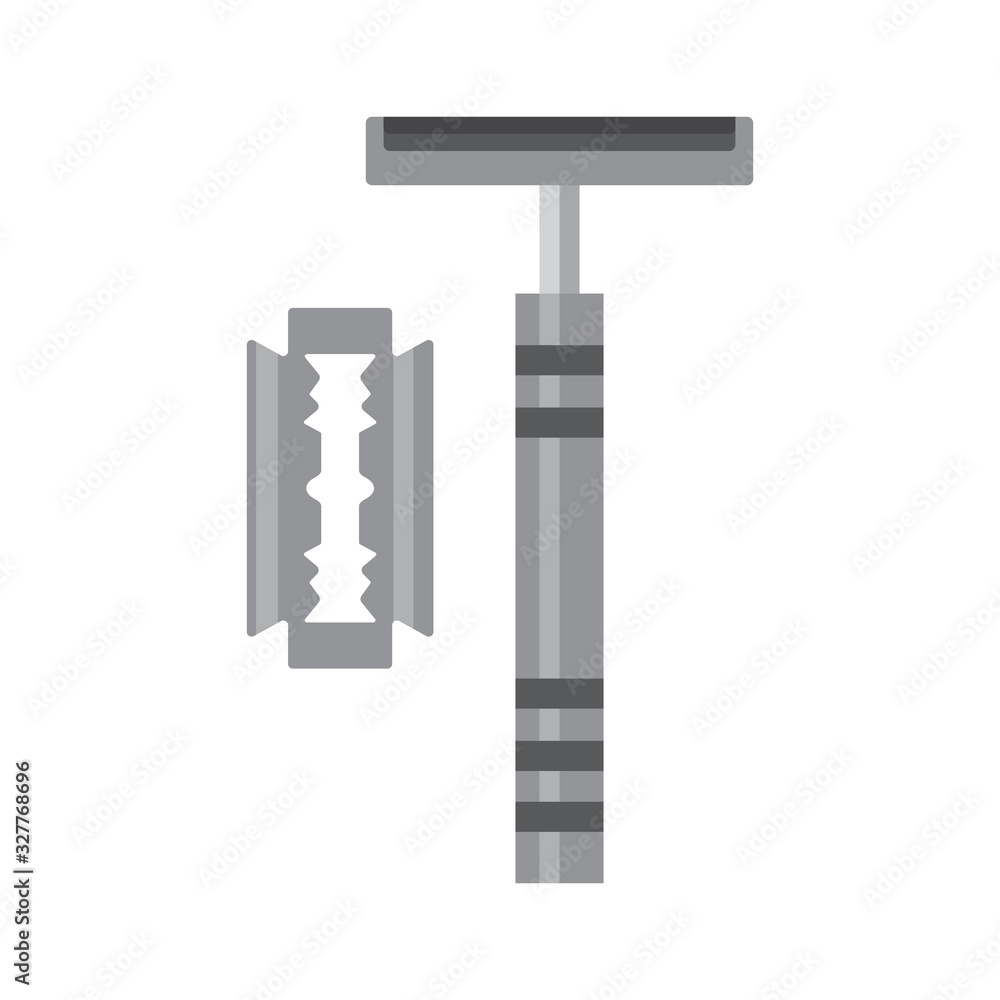 Reusable Razor with Blade Icon in Flat Reusable Razor with Blade Icon in Flat