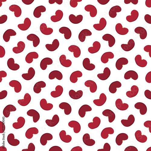 Red kidney beans vector cartoon style seamless pattern background.