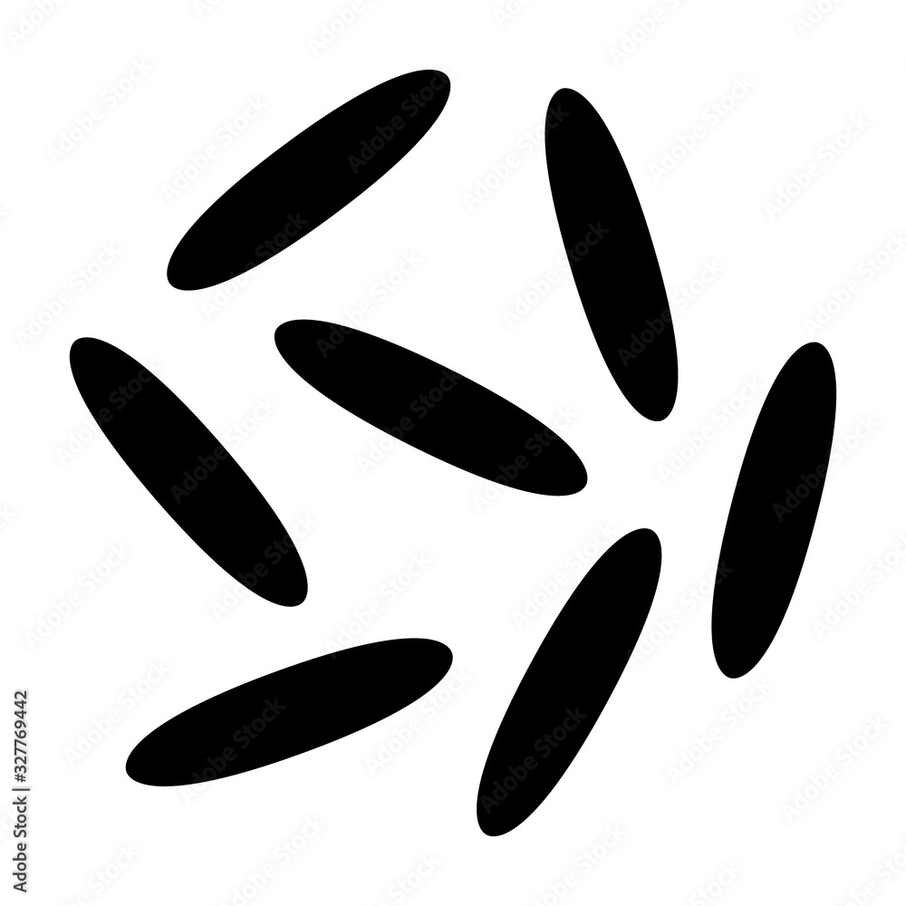 Jasmine or basmati rice grains flat vector icon for food apps and websites Jasmine or basmati rice grains flat vector icon for food apps and websites