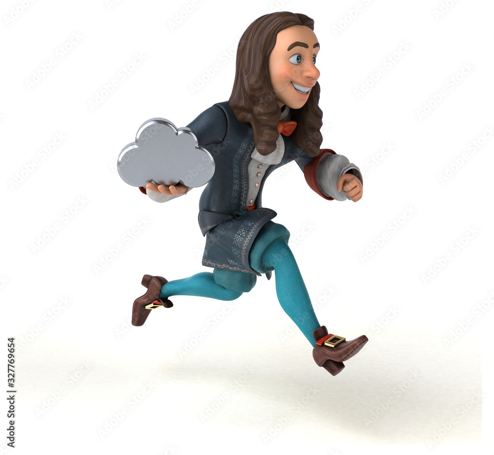 3D Illustration of a cartoon man in historical baroque costume 3D Illustration of a cartoon man in historical baroque costume