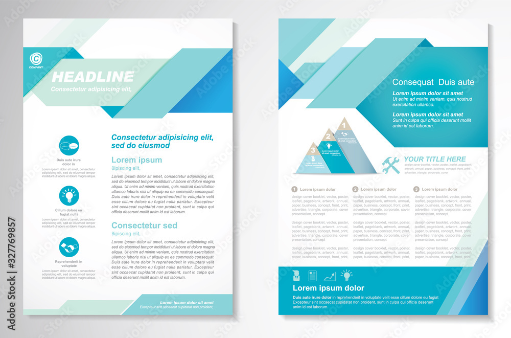 Template vector design for Brochure, AnnualReport, Magazine, Poster, Corporate Presentation, Portfolio, Flyer, infographic, layout modern with blue color size A4, Front and back, Easy to use and edit. Template vector design for Brochure, AnnualReport, Magazine, Poster, Corporate Presentation, Portfolio, Flyer, infographic, layout modern with blue color size A4, Front and back, Easy to use and edit.