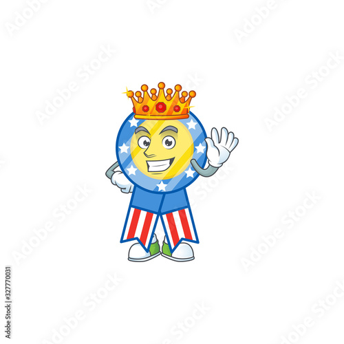 A dazzling of USA medal stylized of King on cartoon mascot design