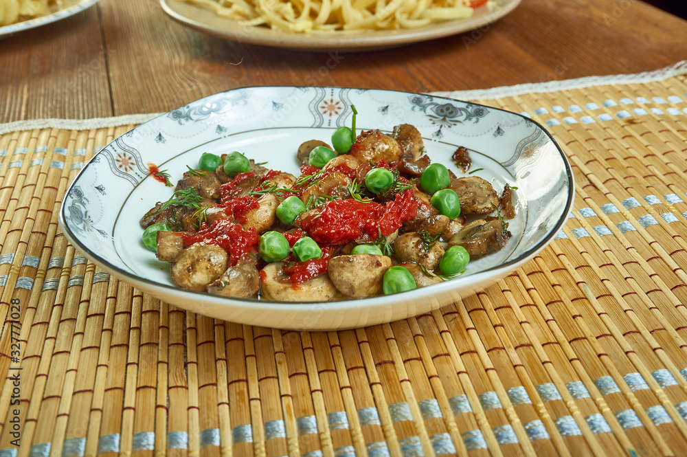 Matar Mushroom Curry Matar Mushroom Curry