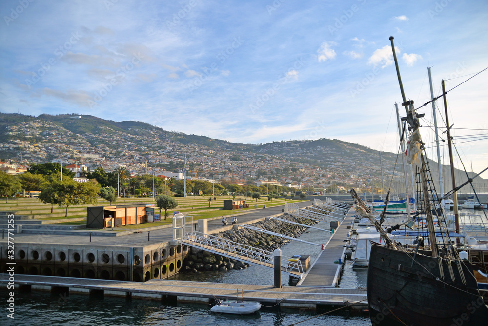 Port of Funchal in city Madeira