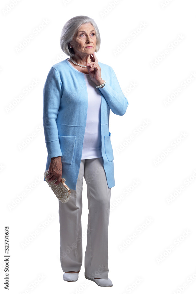 Portrait of a sad senior woman isolated Portrait of a sad senior woman isolated