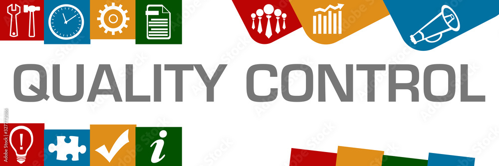 Quality Control Colorful Various Shapes Business Symbols Up Down Horizontal Quality Control Colorful Various Shapes Business Symbols Up Down Horizontal