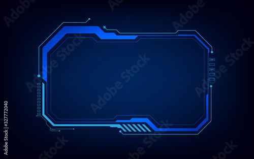 abstract tech sci fi hologram frame template design background