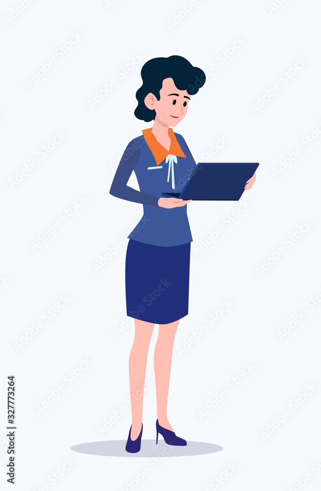 Business woman Office cartoon characters. Standing persons. Business People at morning meeting. Illustration vector of discussion and talk, Board background. Business woman Office cartoon characters. Standing persons. Business People at morning meeting. Illustration vector of discussion and talk, Board background.