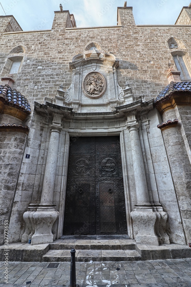 San Martin church facade in Valencia, Spain San Martin church facade in Valencia, Spain