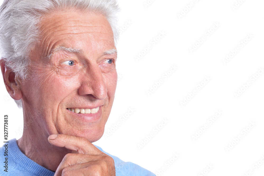 Close up portrait of happy senior man posing isolated Close up portrait of happy senior man posing isolated
