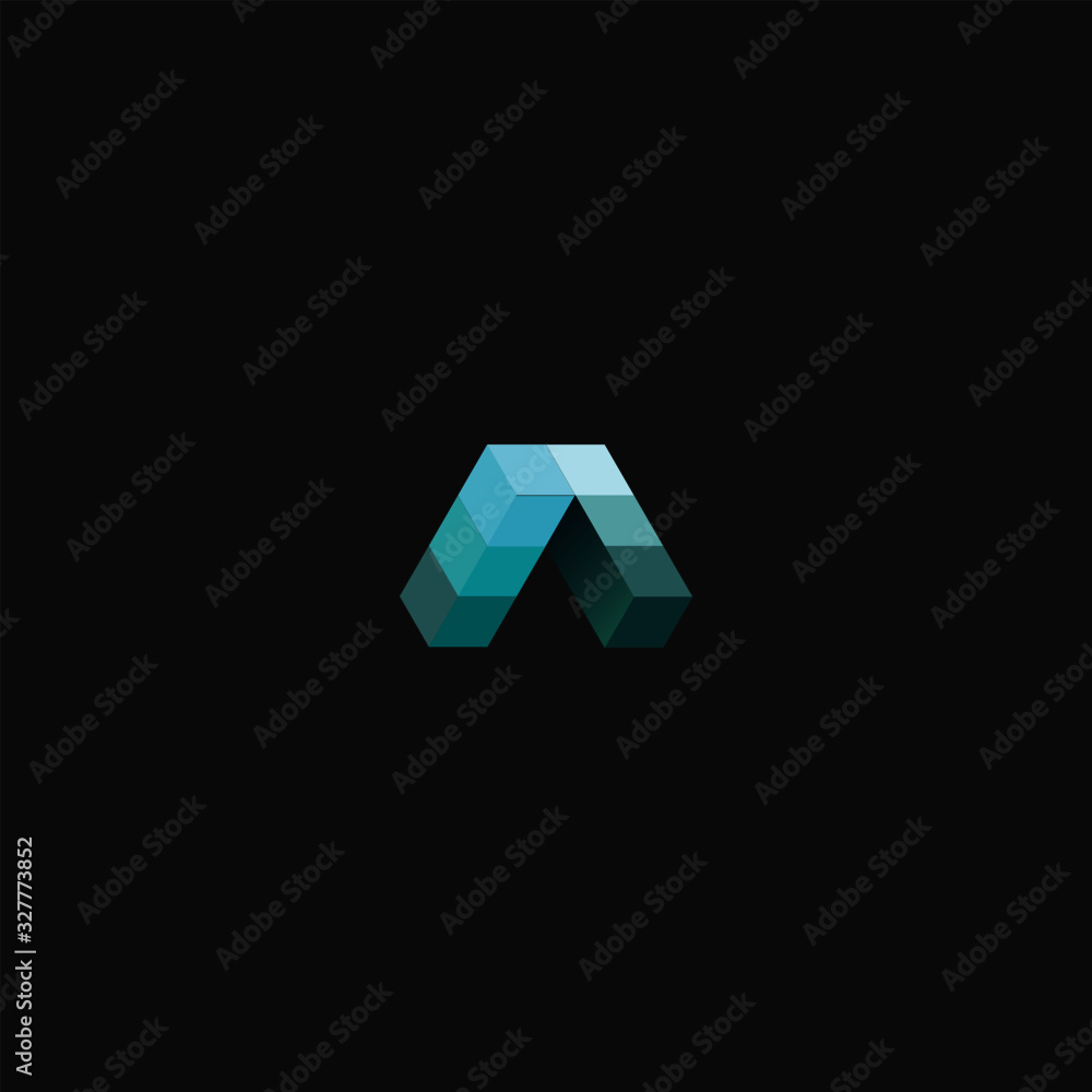 A letter logo initial stack cube design block A letter logo initial stack cube design block
