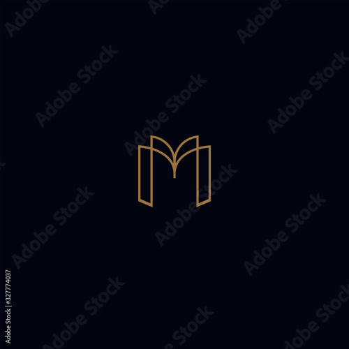 m letter logo initial book design