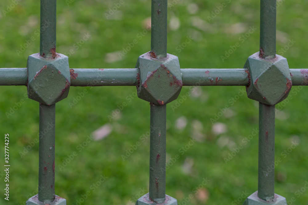 Steel garden fence green composite points without welding. Steel garden fence green composite points without welding.