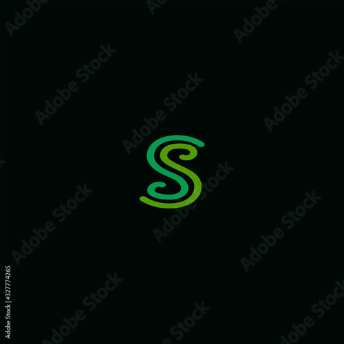 S letter logo curl design initial