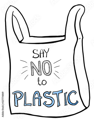 Plastikowa reklamówka znak redukcja plastiku recykling
