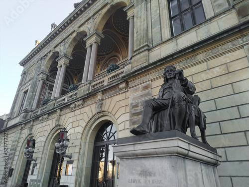 Statue of Ludvig Holberg near the Royal Danish Theatre. Copenhagen, Denmark. photo