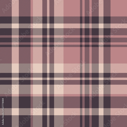 Pink plaid pattern vector graphic. Tartan asymmetric check plaid for flannel shirt, blanket, scarf, throw, duvet cover, upholstery, or other modern summer or autumn fabric design.