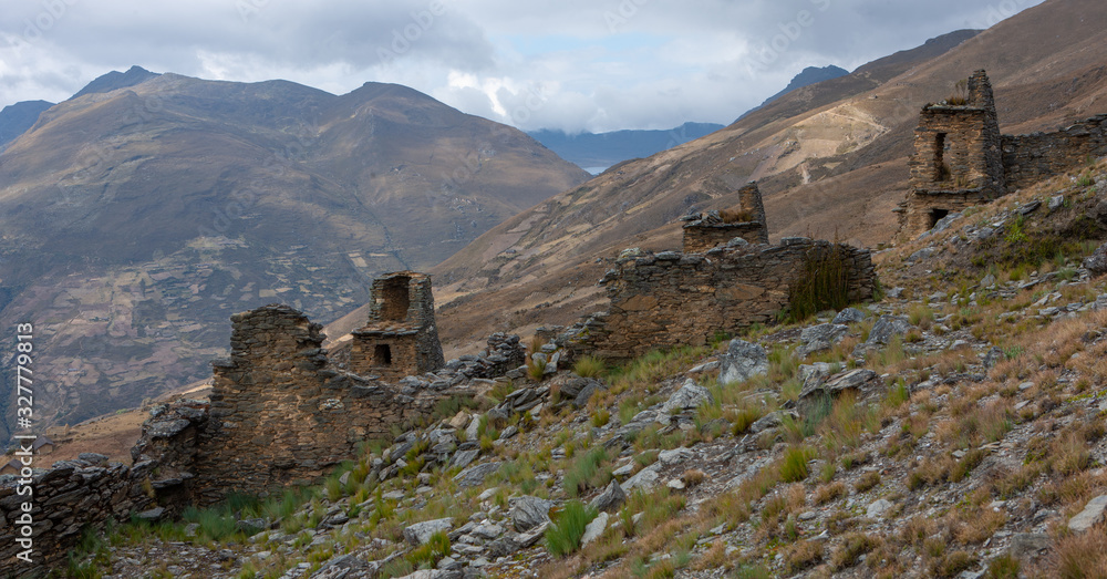 Susupillo Site. Ruins of Inca Temple. Tantamayo. Peru. Andes. Huánuco Region, Huamalíes Province, Tantamayo District.