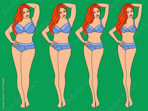 Beautiful lady on the way to slimming