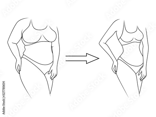 Female body on the way to lose weight