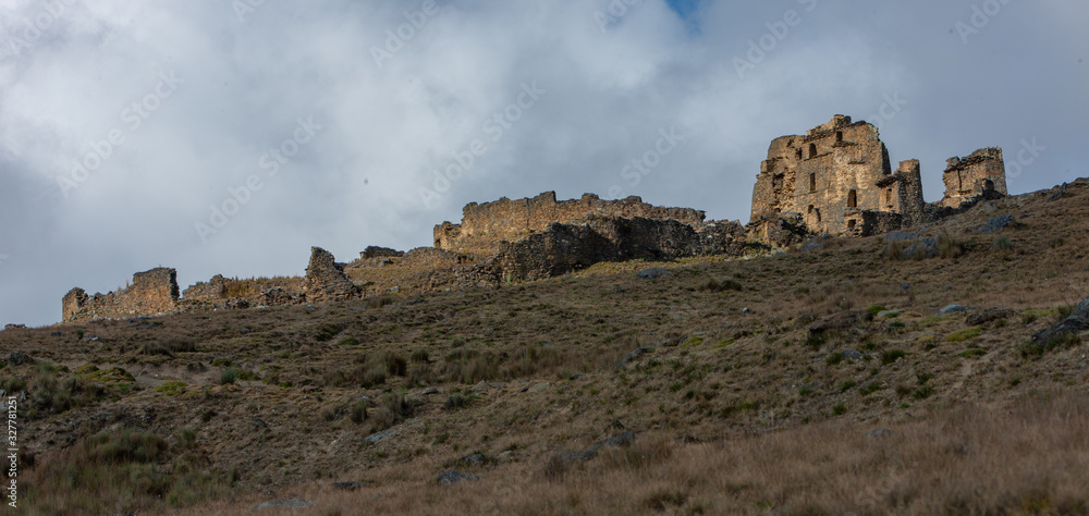 Susupillo site. Ruin of Inca temple. Peru. Andes. Huánuco Region, Huamalíes Province, Tantamayo District.