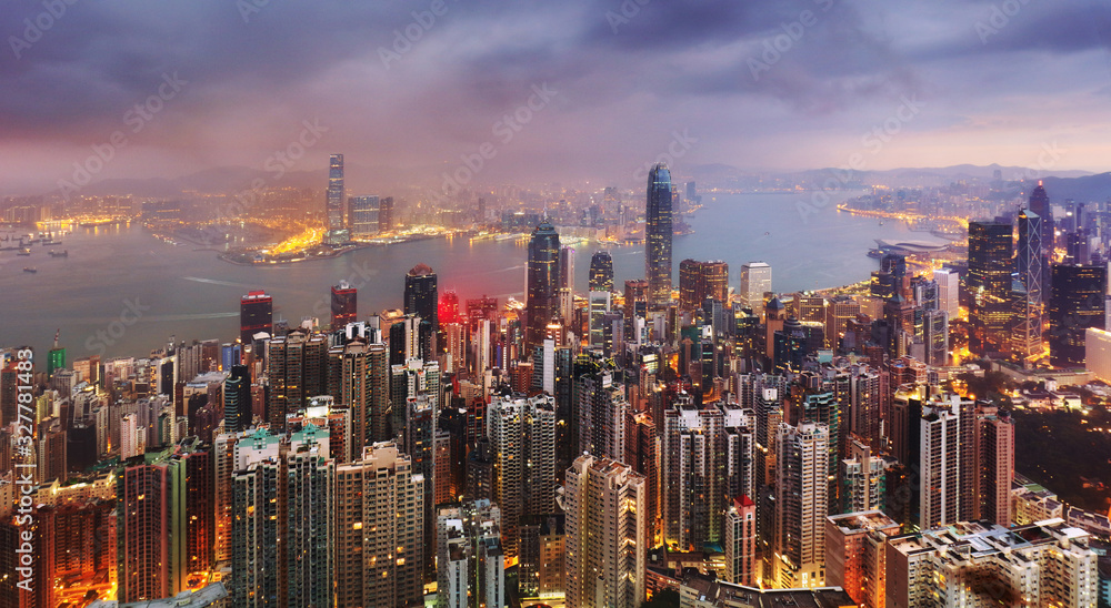 Hong  Kong night view