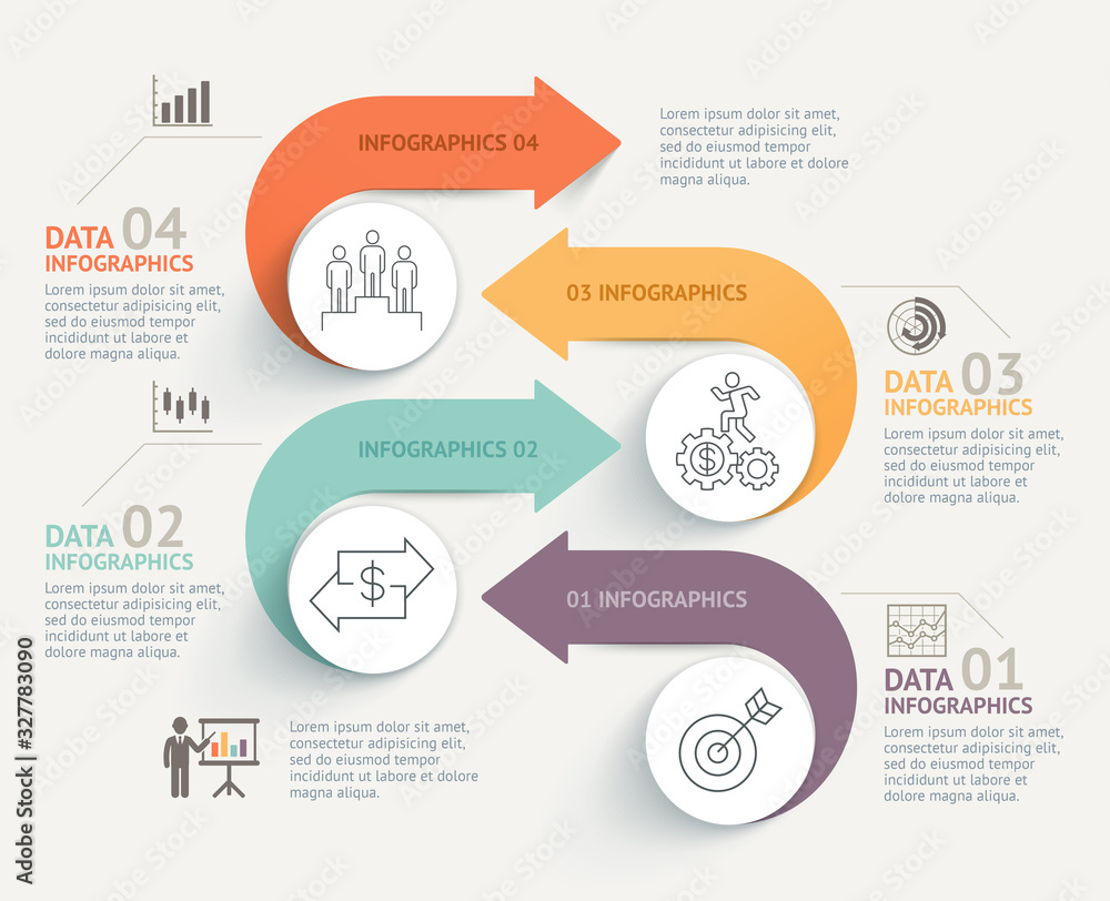 Business infographics timeline template background. Vector illustrations. Business infographics timeline template background. Vector illustrations.