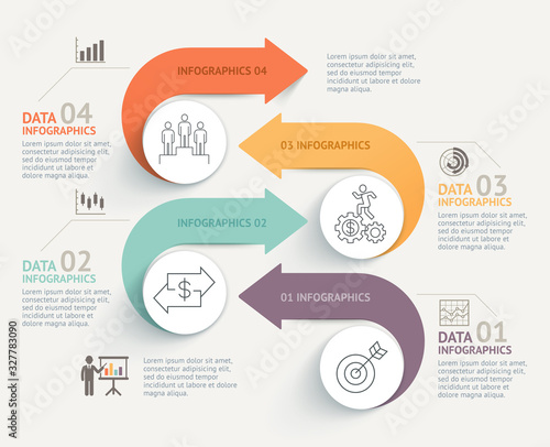 Business infographics timeline template background. Vector illustrations.