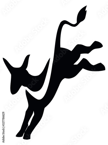 Vector Illustration of New Black Symbol of USA Democratic Party