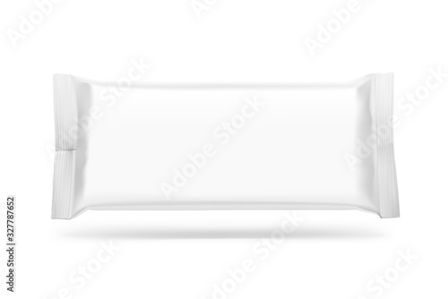 Blank mockup of flow pack. Vector illustration isolated on white background. It can be used in the adv, promo, package, etc. EPS10.	