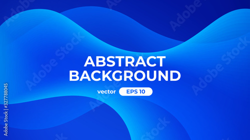 Abstract wave background. Dynamic geometric shapes composition. Simple modern design. Futuristic banner, poster, flyer, cover template. Flat style vector eps10 illustration. Blue and white color.
