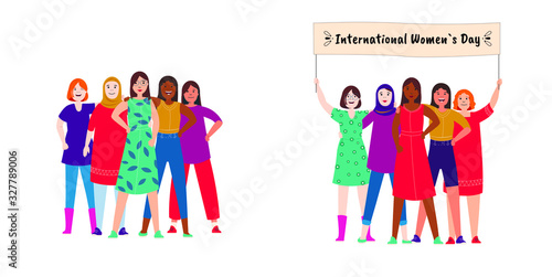International Women's Day. Vector template for card, poster, flyer and other users
